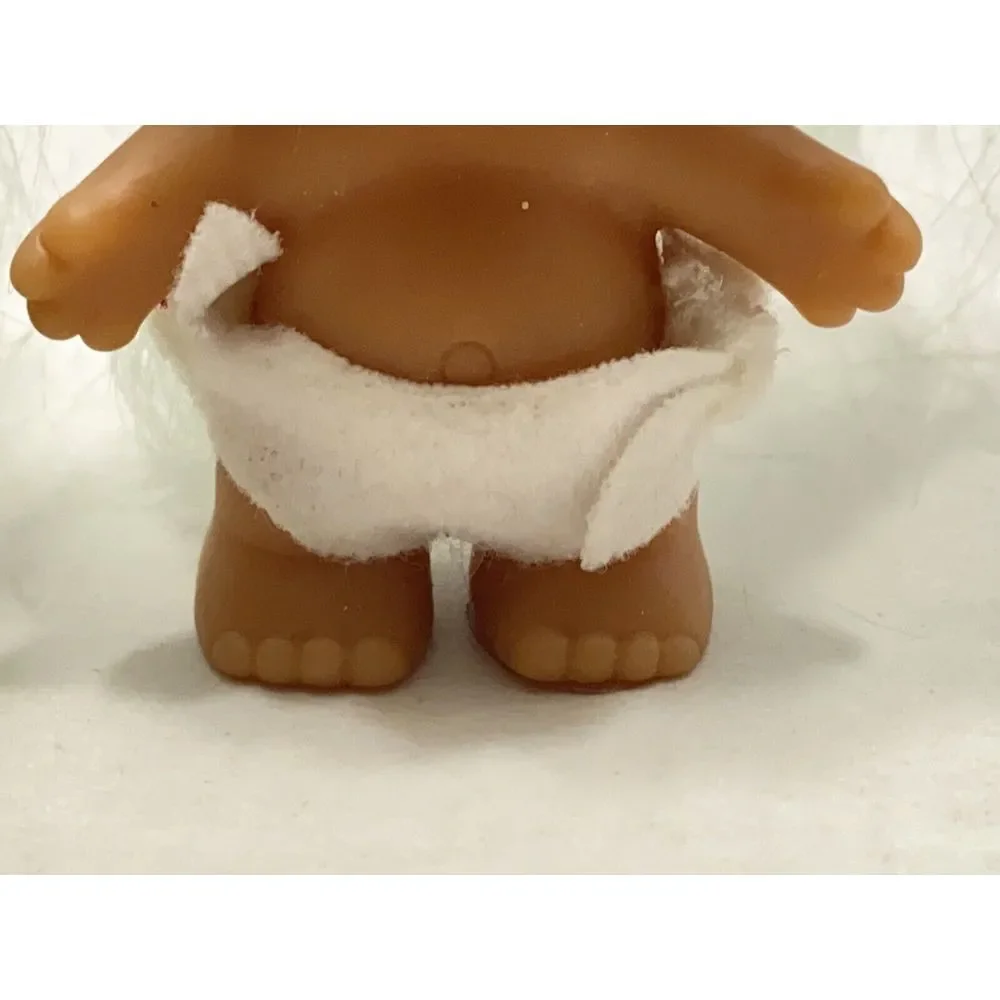 VINTAGE MINI Troll Dolls LOT OF 2 Baby Santa Diaper Christmas Hat Russ‎ 90s Gift